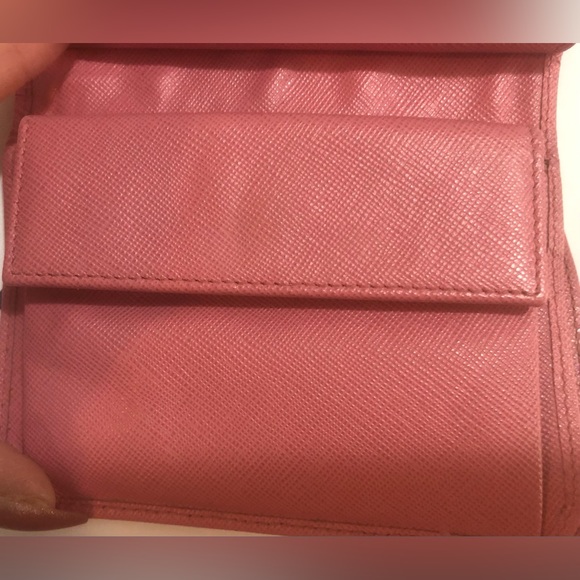 Prada Wallet (w COA Cards)  Saffiano Pink Leather Wallet - Picture 6 of 12